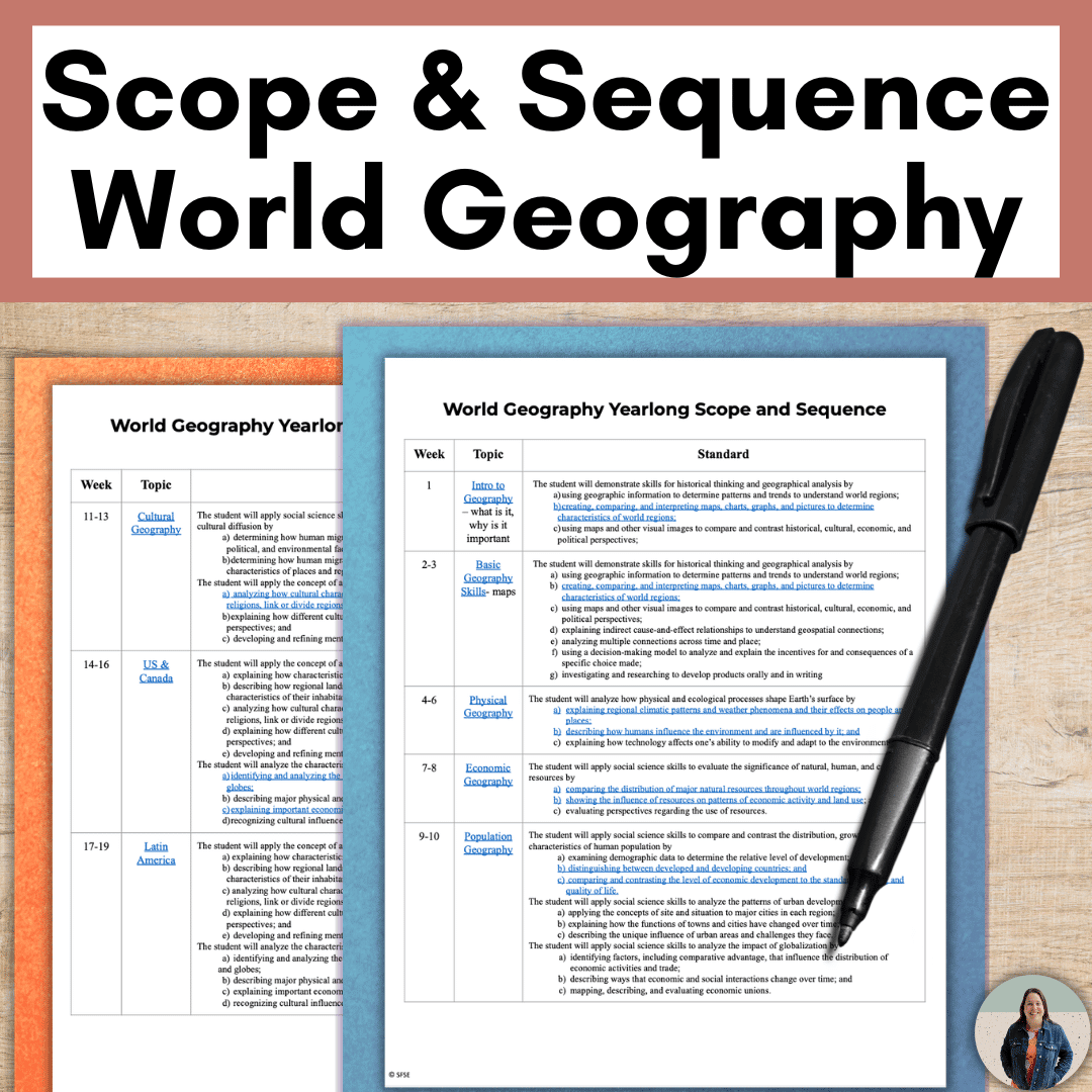 world geography scope and sequence