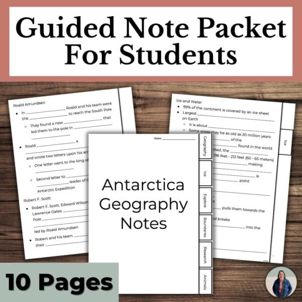 Antarctica Geography unit guided notes