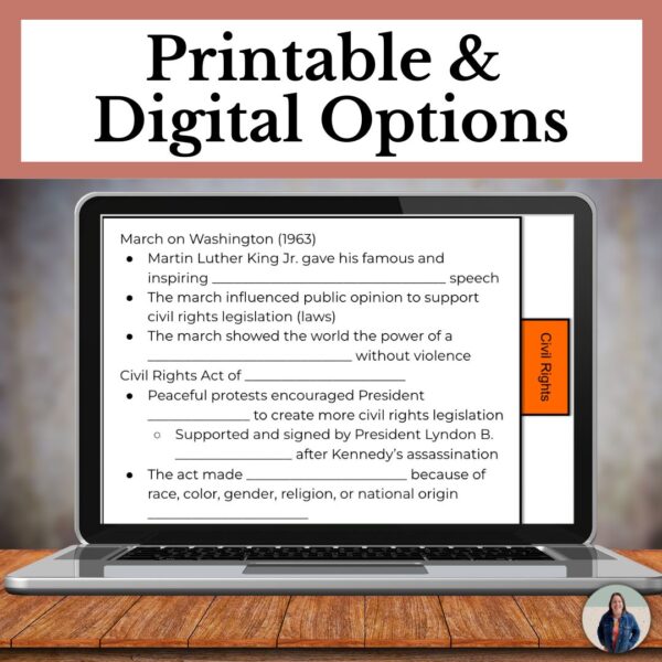 Civil Rights Movement Unit digital notes