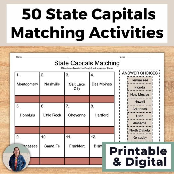 50 State Capitals Matching