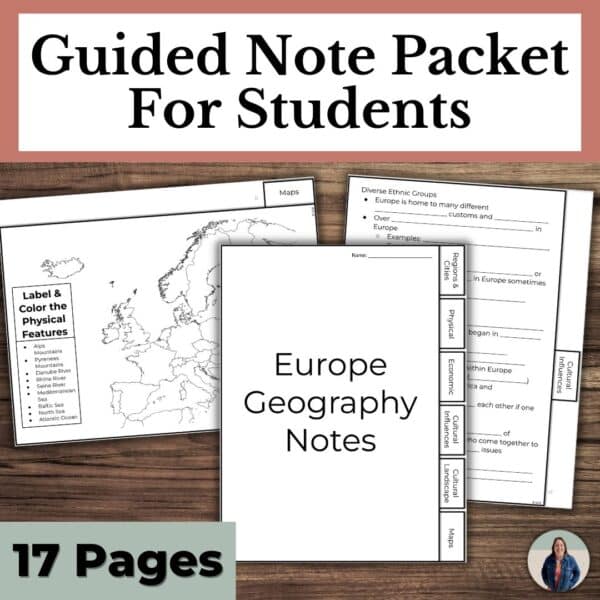 European Geography unit guided notes