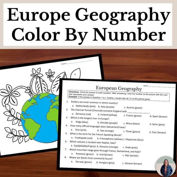 European Geography unit color by number