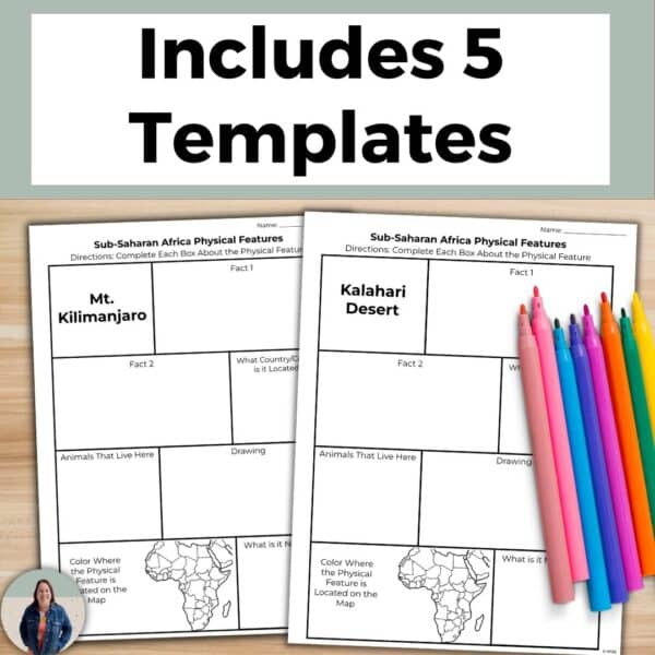 Physical Features of Sub-Saharan Africa Templates