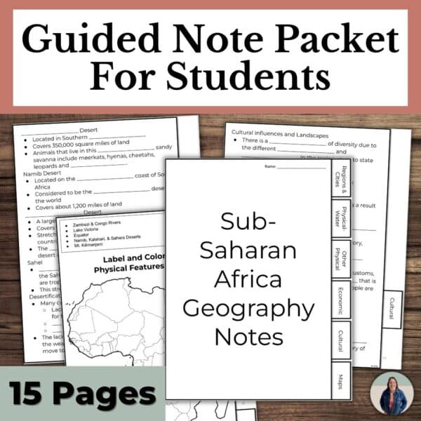 Sub-Saharan Africa Geography Unit guided notes