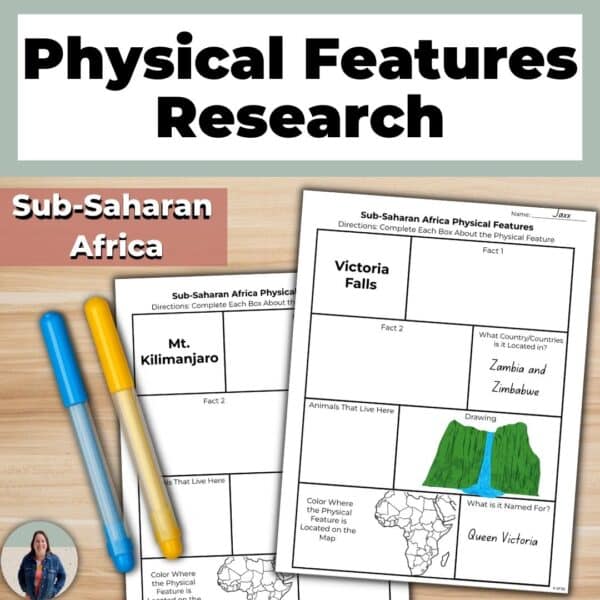 Sub-Saharan Africa Geography Unit physical features research