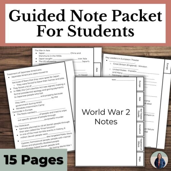 World War 2 and the Holocaust unit guided notes