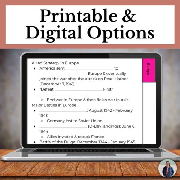 World War 2 and the Holocaust unit digital notes