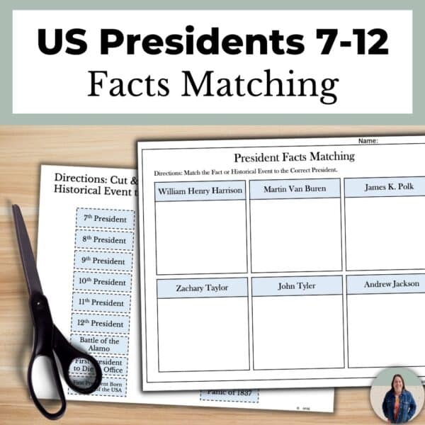 american history westward expansion unit president facts matching