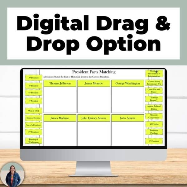 american history westward expansion unit digital president facts matching