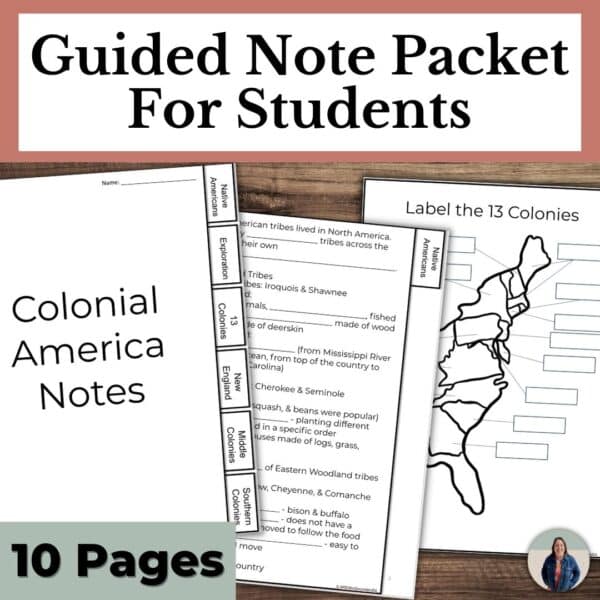 colonial america unit guided notes