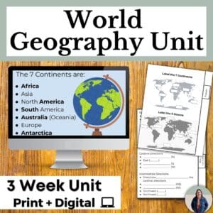 teach compass rose and geography map skills