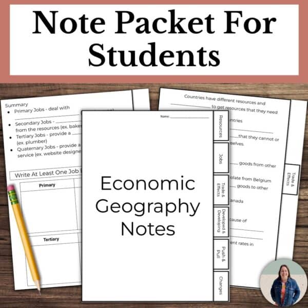 economic geography unit note packet