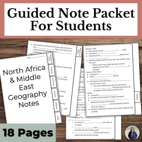 north africa and the middle east geography unit guided notes