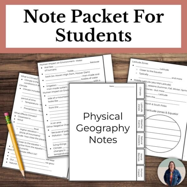 physical geography unit guided note packet