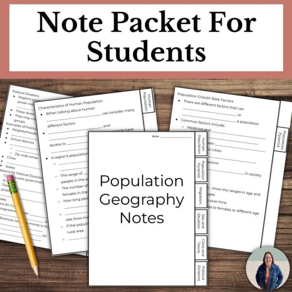 population geography unit note packet