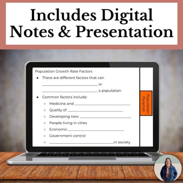 population geography unit digital note packet