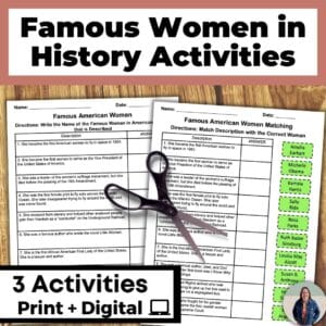 famous women in history activities for women's history month activities