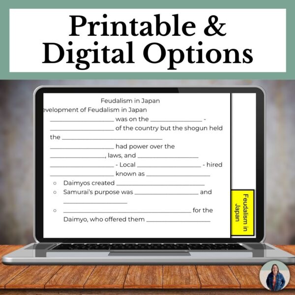 Digital Trade Routes, Feudal Japan, & Mongols Presentation with Guided Notes and Map Activities