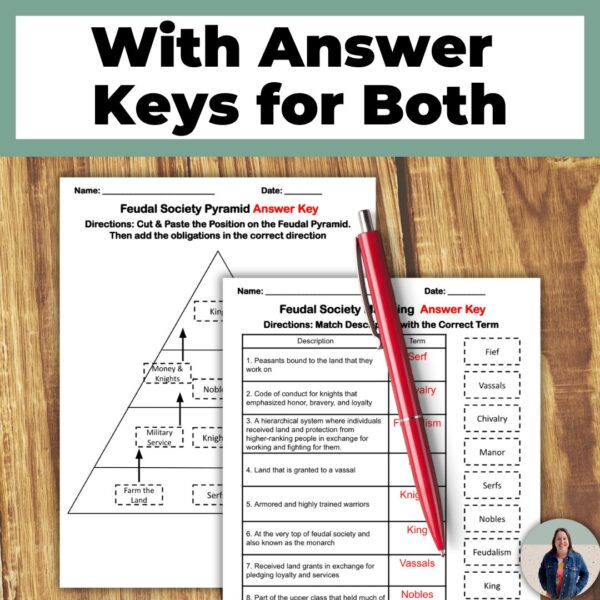 Feudalism Activities Answer Keys