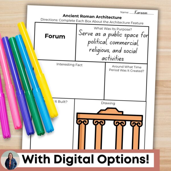 Ancient Roman Architecture Research Activities with Digital Options