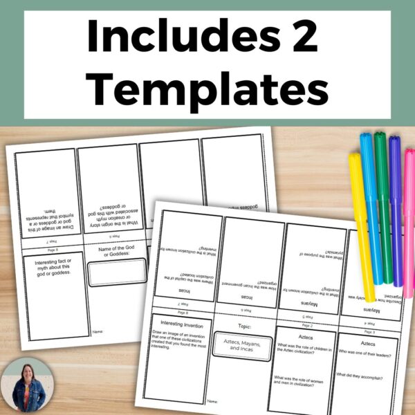 Aztecs, Incas, and Mayas Mini Book Project Templates